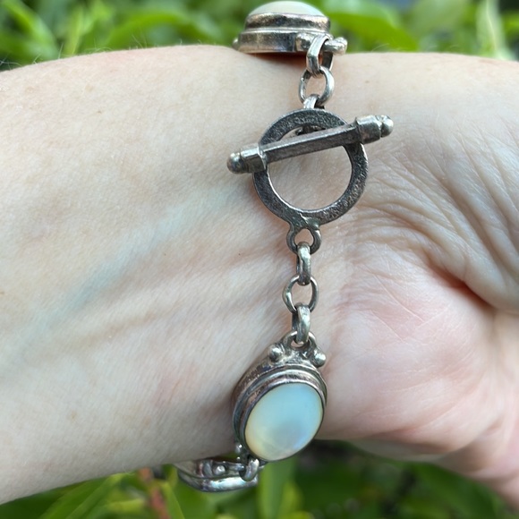 Vintage sterling silver/mother of purl bracelet - Picture 8 of 9